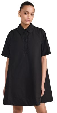 English Factory A-line Short Sleeve Shirt Dress Black S