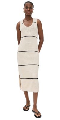 Varley Scott Scoop Neck Midi Dress Birch XL