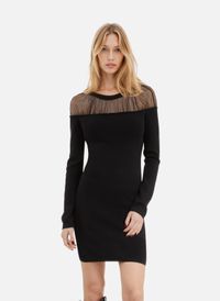 The Kooples - Robe courte à fronces - Taille 40 - Noir