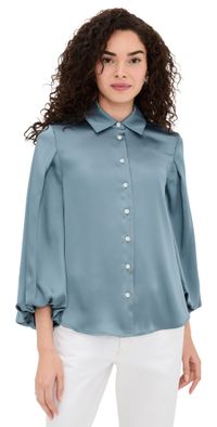 Tanya Taylor Marina Top Cloudy Seafoam L