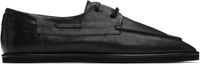 AURALEE Black Soft Leather Deck Shoes
