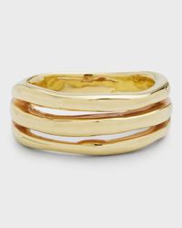 Smooth Squiggle Triple Band Ring in 18K Gold