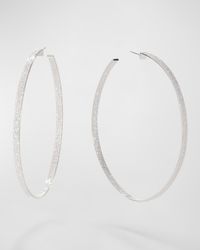 Flawless Diamond Wide Vanity Hoop Earrings, 50mm