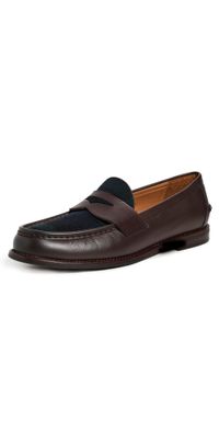 Polo Ralph Lauren Plaid Penny Loafers Dark Brown/Blackwatch 8.5