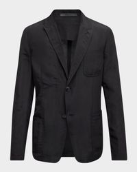 Men's Viscose and Linen Two-Button Blazer