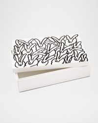 Hutch Treasure Box White with Black Bunnies