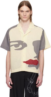 KidSuper Off-White Patchwork Face Linen Camp Shirt