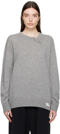 Burberry Gray Safety Pin Sweater