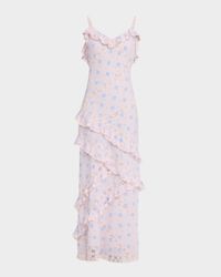 Nocelle Floral Cotton Ruffle Maxi Dress