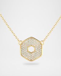 18K Gold Large Eclipse Necklace with Diamonds