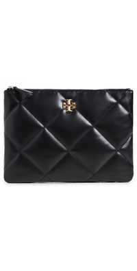 Tory Burch Kira Diamond Quilt Pouch Black One Size