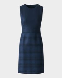 Check Wool Double-Face Sleeveless A-Line Dress