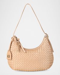 Alva Zip Woven Leather Hobo Bag