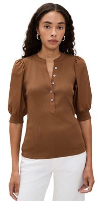 Veronica Beard Jean Coralee Top Mahogany L