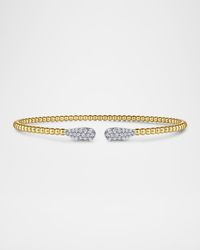 14K Yellow Gold Bujukan Diamond Teardrops Bangle