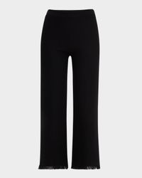 Bowen Fringe-Hem Pique Pants