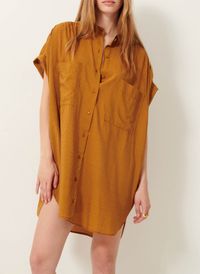 Sessun - Robe courte ample rayée - Taille L - Marron