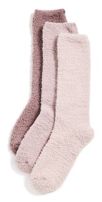 Barefoot Dreams CozyChic 3 Pair Socks Set Agate Multi One Size