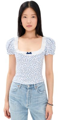 Reformation Alice Linen Top Hanna 12