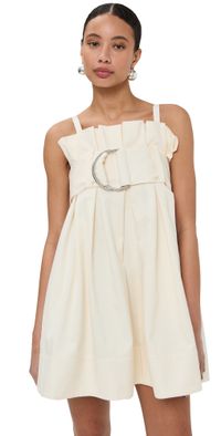 JW Anderson Pleated D Ring Mini Dress Ivory 14