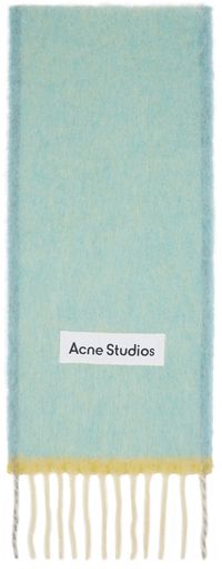 Acne Studios Blue Narrow Wool Mohair Scarf