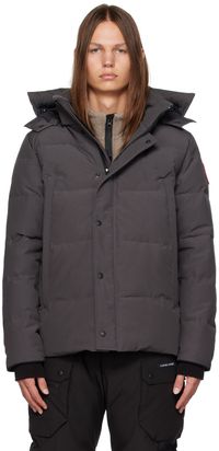 Canada Goose Blouson Wyndham gris rembourré en duvet