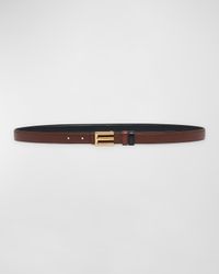 Monogram Buckled Reversible Leather Belt