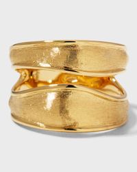 18K Lunaria Yellow Gold Split Ring Size 7