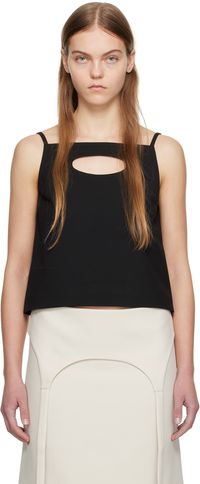 Sandy Liang Black Amelia Tank Top