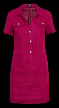 Caroll - Robe courte droite boutonnée en lin - Taille 46 - Violet