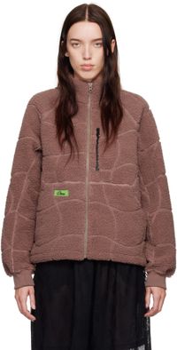 Dime Blouson mauve en sherpa à points de recouvrement