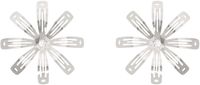 I'm Sorry by Petra Collins SSENSE Exclusive Silver D'heygere Edition Flower Hair Clip Earrings