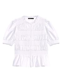 Women's Smocked Shirt - White - Size Large