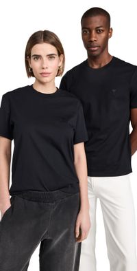 AMI ADC Unisex Classic Fit Tonal Logo Tee Black S