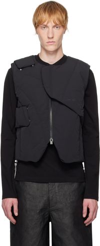 HELIOT EMIL Black Layered Down Vest