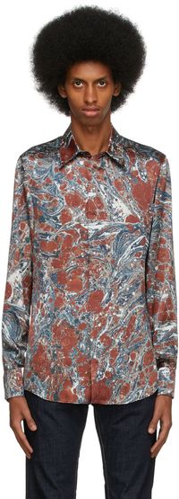 Dolce&Gabbana Brown Silk Martini Shirt