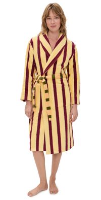 Dusen Dusen Stripe Bathrobe Ginkgo M
