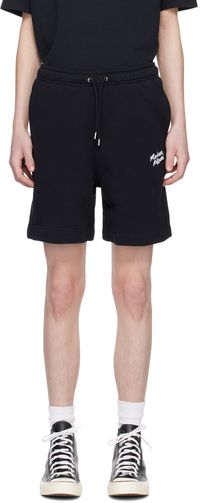 Maison Kitsuné Black Handwriting Shorts