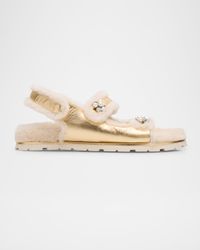 Wynter Metallic Shearling Sport Sandals