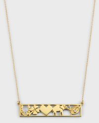 18K Yellow Gold Good Luck Bar Necklace