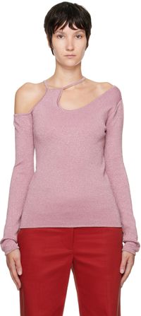JW Anderson Pink Asymmetric Long Sleeve T-Shirt