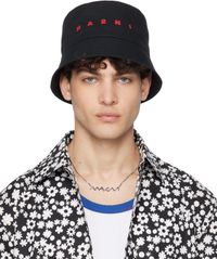 Marni Chapeau bob noir en gabardine