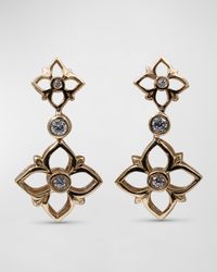 White Diamond Signature Earrings in 18K Gold