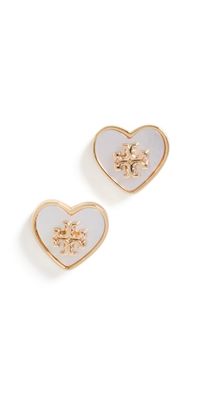Tory Burch Kira Heart Studs Tory Gold/Mother of Pearl One Size