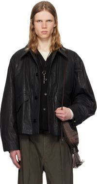 LEMAIRE Black Biker Jacket