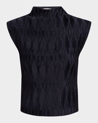 Foxe Pleated High-Neck Top