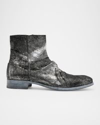 Men's Morrison Sharpei Foil-Sprayed Calf Hair Boots