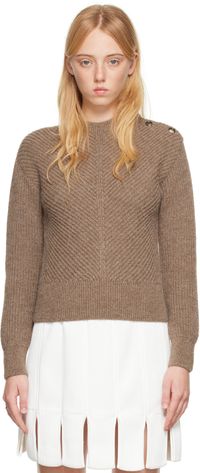 Bottega Veneta Pull taupe à boutons