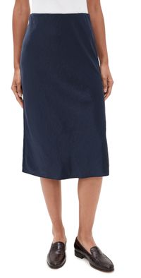 Madewell Satin Midi Slip Skirt Juniper Berry 00