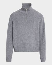 Men's Wool and Cotton Quarter-Zip Sweater